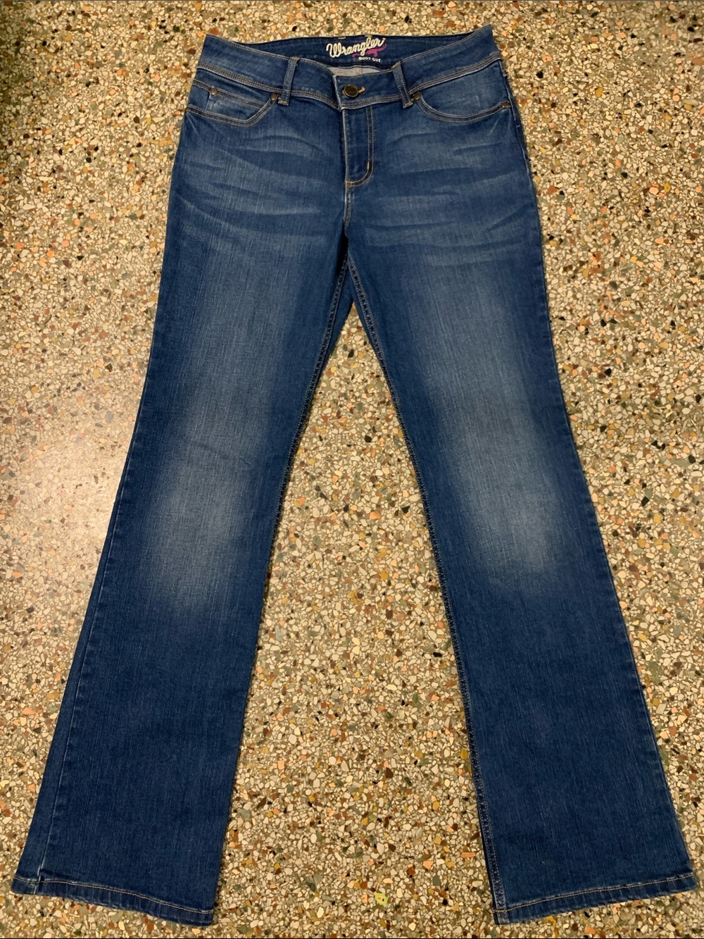 Wrangler Women's Dark Blue Boot Cut Wide Leg Jeans